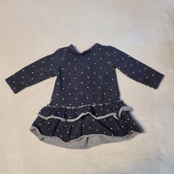 Tucker+Tate Dress Long Sleeve blue polka dot 12 months - Picture 2 of 6